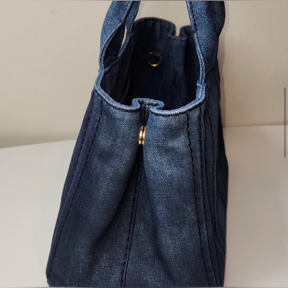 PRADA DENIM Canapa bag with shoulder strap! Like new! COA included/Posh authen! - Picture 5 of 10